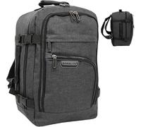 RYANAIR 40x20x25cm Carry On Underseat Cabin Backpack - Airline Approved Travel Rucksack - Approved for EasyJet, Jet2, RyanrAir, Virgin Atlantic, KLM (Black Twill)