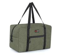 Ryanair Cabin Bag 40x20x25 cm - Foldable & Water-Resistant Underseat Carry On Luggage Holdall for Ryanair & Other Flights | 20L Travel Duffel Overnight Bag for Women & Men (Olive Green)
