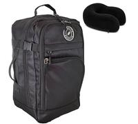 Ryanair Cabin Bag 40x25x20cm Underseat Backpack with Black Travel Pillow - Airline Approved Free Carry On | Lightweight 20L Nylon Travel Backpack Fits Ryanair, EasyJet, British Airways & More - Black