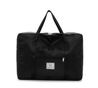 Ryanair Cabin Bags 36×50×17 Underseat Foldable Travel Duffel, Waterproof Oxford Cloth Carry on Hand Luggage with Trolley Sleeve, Multi-Purpose Overnight Weekend Hospital Bag for Men Women(Black,55L)