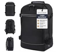 Ryanair Cabin Bags 40x25x20 Underseat | Rucksack for Plane Hand Luggage Backpack | Ryan Air Bag 40x25x20 Carry-On Rucksack Zipped Compartments & Padded Shoulder Straps | Travel Bag | Black