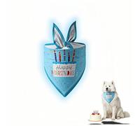 RyanDesign Dog Birthday Bandana, Blue Happy Birthday Triangle Scarf for Medium Large Dogs, Polyester, 25.6x17.7x17.7 Inch, Fade Resistant, Party Photo Prop, Gift