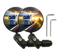 RYANGO Bike Mirror, Bar End Bicycle Mirror 2 Pack, Adjustable Bike Rear View Mirrors for Handlebar End, Acrylic Convex Round HD Bicycle Mirrors, Bike Rearview Mirrors for Road Bike Mountain Bike (2)