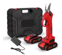 Ryanong 21V 30mm Cordless Brushless 88VF Electric Pruning Shear + 4inch Brush Motor Cahinsaw Woodworking Tool for Garden Orchard Easy to Use for Beginners and Pros