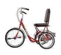 Ryanong 3 Wheel Bikes Three Wheel Bike Adult Tricycle Red Trike Bike Bicycle Adjustable Backrest Seat Simple Modern City Bike for Shopping W/Installation Tools&Instructions Bicycle Cycling Pedalling