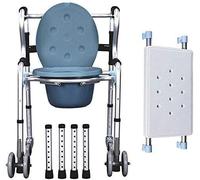 Ryanong Adult Walker Wheelchair Aluminum Alloy Toilet Seat Multi-Function Walking Frame Pregnant Women Toilet Height Adjustable Training Equipment