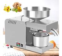 Ryanong Automatic Oil Press Machine Electric Oil Expeller, Cold/Hot Oil Press Extractor Home Commercial Oil Press Machine Stainless Steel Oil Mill Expeller for Coconut Castor Peanuts 3-6 Kg/H