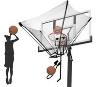 Ryanong Basketball Ball Returner Net 180° Rotatable for Enhanced Play Ideal for Outdoor Hoops in Pools Backyards Decks Schools and Wall Goals