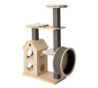 Ryanong Cat Treadmill, Running Wheel, Pet Climbing Frame, Tree Tower, Made Of Pine Solid Wood with Quiet Bearing, Kitten Game House for Indoor Exercise