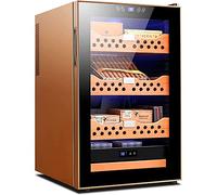 Ryanong Electric Cigar Humidor Cooler, 70L Intelligent Cabinet with Humidity Adjustment, Constant Temperature, Hold Up To 400 Cigars, With Removable Cedar Wood Shelf, Great for Fathers
