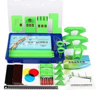 Ryanong Electric Circuit Learning Kit, Junior High Physical Optics Experiment Set With 30 Accessories Storage Box Concave Convex Lens Optical Bench