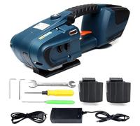 Ryanong Electric Strapping Machine - Automatic Tensioner for 1/2-5/8 Inch PP/PET, 60N-2800N Tension, Includes 2x4000mAh Batteries, Portable for Packaging and Pallet Use