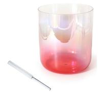 Ryanong Frosted Quartz Note Crystal Singing Bowl, 432Hz Gradient Red Alchemy Sound Bowl, Colored for Yoga Meditationwith Free Acrylic Striker & O-ring