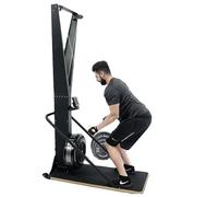 Ryanong Indoor Ski Exercise Machine with Display Monitor, Real-time Data Tracking, 10 Resistance Levels for Full-Body Workout