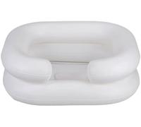 Ryanong Inflatable Hair Washing Basin, Portable Bedside Shower with Drain Tube, for Injured, Elderly, Disabled, Bed-Bound, Handicapped in Bed Clean Hair, White