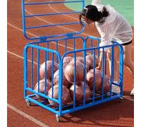 Ryanong Large Rolling Sports Ball Storage Cart with Wheels Metal Basketball Rack Steel Folding Stackable Organizer for Easy Transport and Space Saving(120x80x90cm/47.3x31.5x35.4in)