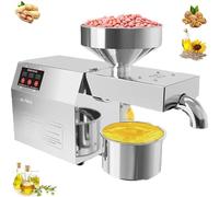 Ryanong LTSRLL Automatic Oil Press, 800W-1500W Commercial Intelligent Digital Temperature Control Oil Presser, Squeeze 30 Raw Materials, Hot/Cold Press, 3-6KG/H, 24h Continuous Work