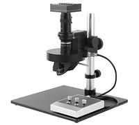 Ryanong Microscope Observation 4K 8MP HDMI Video Microscope Measurement Camera Set + Automatic Motorized 360 Degree Rotation 2_D 3_D 0.6X-5X Stereo 200X Lens