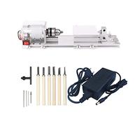 Ryanong Mini Metal Lathe Mini Wood Lathe Machine DIY Woodworking Miniature Pearl Lathe Grinding Polishing Beads Wood Drill Rotary Tool 12-24VDC High-Precision Woodworking Lathe