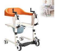 Ryanong Patient Lift Transfer Machine, Handicapped Bathroom Wheel Chair with Anti-Slip Handle, 150KG Load Bearing and 180°Split Seat, 360° Easy Steering and Removable Cleanable, for Pregnant, Elderly