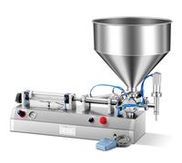 Ryanong Pneumatic Dual-Use Liquid & Paste Filling Machine - Manual/Automatic for Cosmetics Creams Perfumes Drinks Shampoo Lip Gloss 200ML Capacity(40ML)