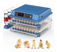 Ryanong Poultry Hatcher,64-300 Mini Egg Incubator with Drawer Type,Automatic Water Incubator,Temperature and Humidity Dual Display, Egg Incubator,120-eggs-US