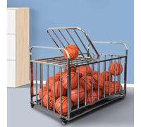 Ryanong Rolling Sports Ball Organizer with Wheels Multi-sport Storage Cart for Easy Transport and Organization of Basketballs Footballs Volleyballs Tennis Balls(110 * 65 * 85cm)