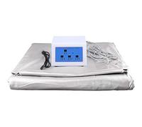 Ryanong Sauna Blanket, 3 Zone Digital Far- Oxford Sauna Heating Blanket, Weight Loss Body Shaper Professional Detox Therapy Anti Ageing Beauty Machine, Silver,EU