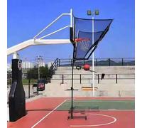 Ryanong Shot Basketball Returner Rolling Basketball Return Net Floor Standing Backboard Rebounder Attachment for Traditional Pole/Wall Mounted Hoops Height Adjustable Shooting Racks