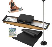 Ryanong Ski Exercise Machine - Strength and Balance Training Tool Set for Home Fitness with Board and Cane for Waist Abdomen and Leg Workouts