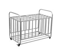 Ryanong Stainless Steel Sports Ball Storage Cart with Wheels Portable Rack for Basketball and Football Space-Saving Organizer(110 * 65 * 85cm)