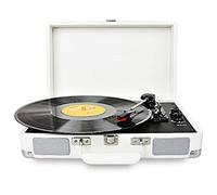 Ryanong Turntable Record Player 3 Speeds Belt Drive with Builtin Stereo Speakers, Supports USB/RCA Output/3.5 Mm Headphone Jack,Suitcase Design