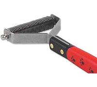 RYAN'S PET SUPPLIES Paw Brothers 32 Blade Extra Fine Double Wide Dematting Undercoat Rake for Dogs and Cats, Professional Grade, Dog Shedding Brush, Stainless Steel Blades, Rounded Gentle Teeth