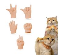 RYAOLFLY Mini Hands for Cats, Mini Human Hands for Cats Stretchable Hands Cat Toy, Funny Tiny Hands for Cat Massage, Finger Gloves for Cats.