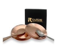 RYARDS Copper Spoon Rest for Stove 2 Pack Hammered Copper Utensil Holders and Kitchen Accessories Rustic Farmhouse Stand for Countertop, Acts as Grain Tray