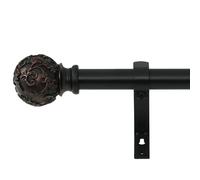 RYB HOME 1" Bronze Curtain Rods with Vine Final Set, Adjustable Length 48 to 86 inch, Suitable for Living Room Bedroom Dining Blackout Curtains, Matt Bronze