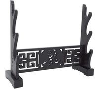 RybdaFDc Sword Holder Rack Stand Horizontal Display Samurai Katana Wakizashi Classical Hollow Out Pattern dragon1-3 Tiers Black(3Tier)