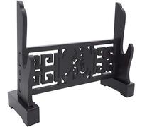 RybdaFDc Sword Holder Rack Stand Horizontal Display Samurai Katana Wakizashi Classical Hollow Out Pattern dragon1-3 Tiers Black(1Tier)