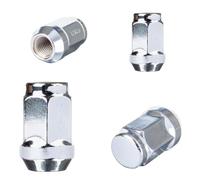 RYBO Set of 4 M12 x 1.5, 19mm Hex Chrome Alloy Wheel Nuts, Compatible With Ford & More