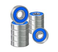 Rybtd 10 PCS Ball Bearings Frictionless Color Miniature Metal Bearings ABEC-9 608 2RS Couble Shielded Bearings Stainless Steel Bearings for Long Skateboards Four-wheel Skates Wheels（Blue）