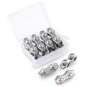 Rybtd 12PCS M3 Duplex Steel Wire Rope Clamps Double Clips Clamps Buckle A4 AISI Wire Rope Clip 316 Multi-strand 304 Stainless Steel Poly Rope Connector for Make Coils Temporary Fences Winch Ropes