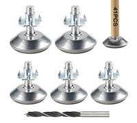 Rybtd 20Pcs Adjustable Leveling Feet Threaded Foot Durable Non-Slip Levelers Glides Foot M8*30 * 40mm with 20 x T-Nuts, 10mm Drill Bit Suitable for Home, Office, DIY, Restaurant, Wooden Furniture