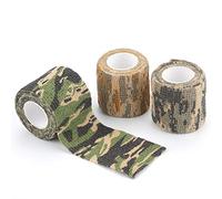 Rybtd 3 Rolls Military Camouflage Bandage Self-adhesive Non-woven Camo Tape Outdoor Cohesive Stretch Bandage Jungle Desert AUC(3 Colors) Per Roll Length 4.5m*5cm for Camera Equipment Hunting First Aid