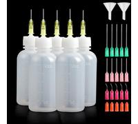 Rybtd 5 PCS Needle Bottle Applicator 50ml Precision Needle Tip Glue Bottle,Precision Tip Applicator Bottles,Squeeze Bottle with Fine Tip for Liquid, Glue Oil, Acrylic Paint