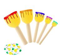 Rybtd 5 PCs Sponge Stippler,Foam Stencil Stippling Brush - 15-20-30-40-50 mm - Foam Brush,Round Sponges Brush Set for Oil Painting Beginner Students Artists