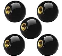 Rybtd 5-Piece Black Ball Lever Knob - M8*32, Insulated Bakelite, Built-in Copper Nut - For Coffee/Tea Maker, Lawn Mowers, Tractors & Machine Tools