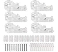 Rybtd 6 PCS Child Safety Clear Roman Blind P Clip with 10 Plastic Blinds Chain Connector,12 Metal Screws,12 Plastic Pillars for Vertical Roman Roller Blinds Ball Chain Cord Control