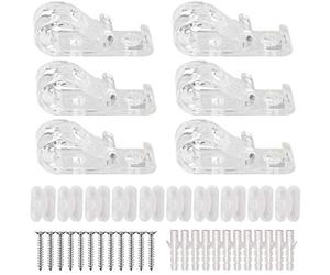 Rybtd 6 PCS Child Safety Clear Roman Blind P Clip with 10 Plastic Blinds Chain Connector,12 Metal Screws,12 Plastic Pillars for Vertical Roman Roller Blinds Ball Chain Cord Control