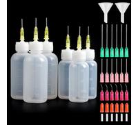 Rybtd 6 PCS Needle Bottle Applicator 30/50ml Precision Needle Tip Glue Bottle,Precision Tip Applicator Bottles,Squeeze Bottle with Fine Tip for Liquid, Glue Oil, Acrylic Paint