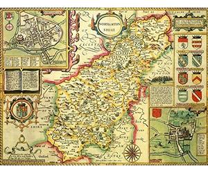 Ryco Originals NORT1 Northamptonshire Historical Map 1000 Piece Jigsaw Puzzle (1610). Free Print